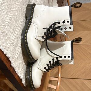 Dr Martens White Lace-Up Boots